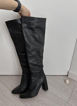 Шкіряні чоботи zara, 37 розмір