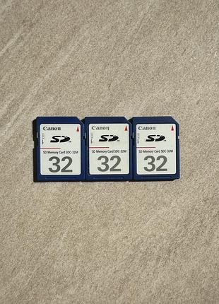 Карти пам'яті canon sd memory card 32mb та kingston 4gb