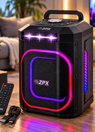 Портативная акустическая система zpx zx8823 8" bluetooth 5.0 tws / колонка с led-подсветкой 250 вт 3600mah