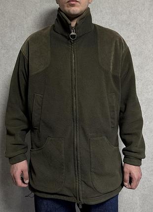 Флісова кофта куртка barbour vintage a387 dunmoor hunting fleece, l-xl плотний фліс