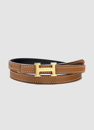 💫 hermes reversible swift epsom mini constance h belt brown/gold 94 х 1 см