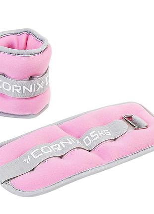 Обважнювачі-манжети для ніг та рук cornix 2 x 0.5 кг xr-0358, для силових тренувань, для дому та спортзалу, для розвитку сили