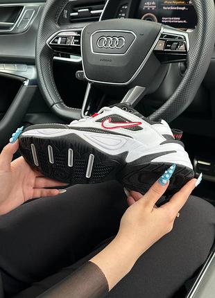 Nike m2k tekno black white red 3