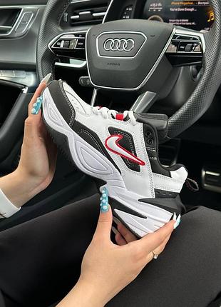 Nike m2k tekno black white red 4