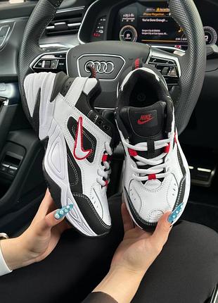 Nike m2k tekno black white red 7