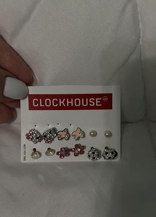 Сережки для жінок clockhouse, набір пусетів, різнокольорові