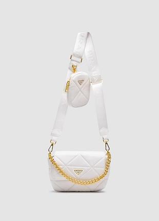 💎 prada padded leather shoulder bag white