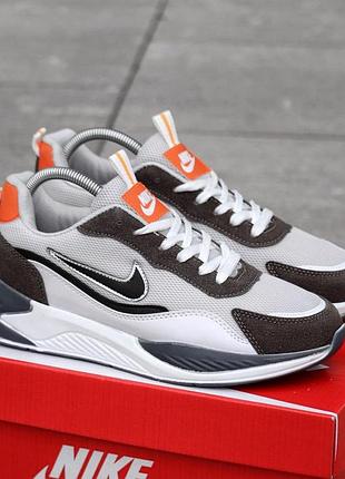 Мужские кроссовки nike серые брендовые летние кроссы высокого качества найк спортивная обувь на лето весну 43