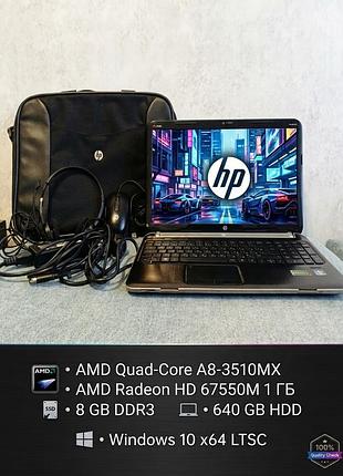 Hp pavilion dv6 15.6"amd a8-3510mx,8gbddr3,640hdd,hd 6750m 1 gb
