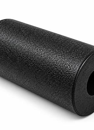 Масажний ролик easyfit lightweight classic 30×15 см epp,мфр ролер для спини,ніг, стегон і міофасціального масажу чорний