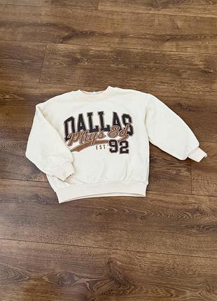 Кофта для хлопчика h&m молочна з принтом dallas