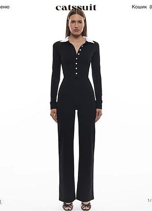 Брючний комбінезон жіночий catsuit чорний