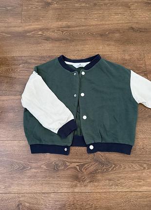 Реглан для хлопчика h&m зелений з білим