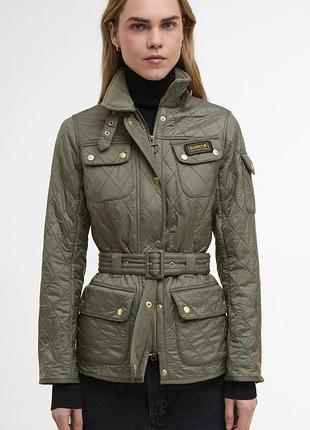 Куртка жіноча barbour international polarquilt стьобана хакі