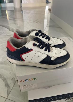 Кросівки для хлопчиків geox білі сині червоні 35 розмір натуральна шкіра