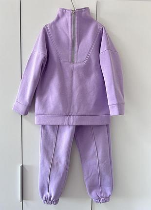 Повсякденний костюм для дівчинки mini look бузковий з начосом 122 см