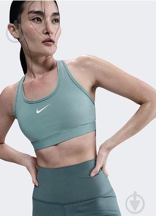 Топ жіночий nike w swsh med spt bra dx6821-017 зелений розмір m