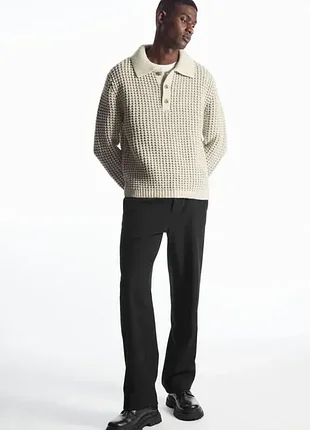 Джемпер мужской cos two-tone waffle-knit polo shirt / l