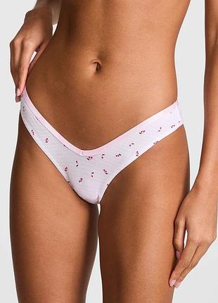 Трусики танга victoria's secret pink с принтом