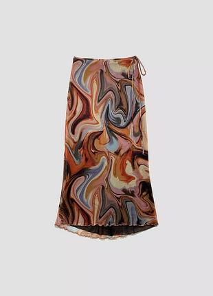 Довга спідниця zara у сітку, розмір s, різнокольорова