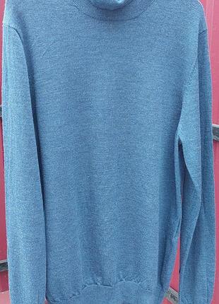 Гольф чоловічий manor сірий, розмір l, 100% merino wool