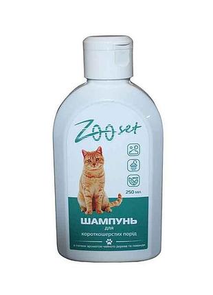 Шампунь для короткошерстих порід котів 250мл тм zoo set