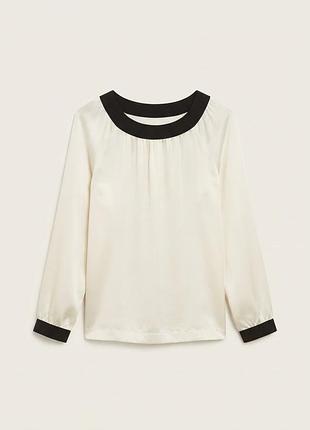 Блуза шовкова 100% шовк молочна silk avant premier m 38 10