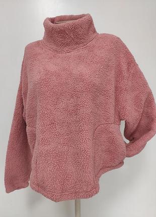 Тедді мягушка кофта  під шию з кишенями хl/xхl ог130-134см