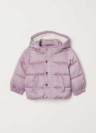 Тепла дитяча демісезонна куртка курточка  на флісі h&m hm для дівчинки