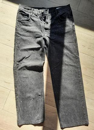 Джинси жіночі zara сірі зі стразами