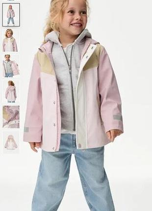 :🌸 детская куртка-дождевик marks &amp; spencer в стиле колор-блок (с ушками)