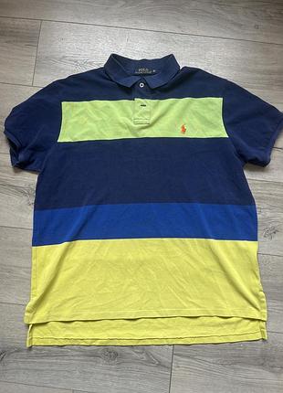 Чоловіче поло polo ralph lauren у смужку, бавовна, розмір xl