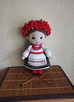 Кукла украиночка, вязаная.
