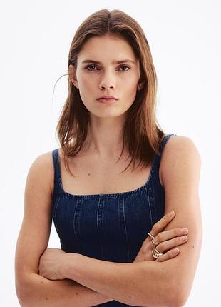 Шикарне джинсове плаття сарафан h&m m/l денім 9