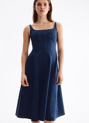 Шикарне джинсове плаття сарафан h&m m/l денім 10