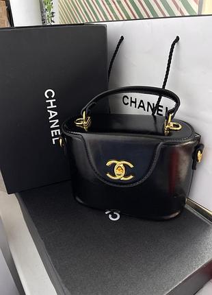 Сумка жіноча chanel чорна бочонок