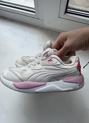 Кросівки для дівчинки puma біло-рожеві, літні