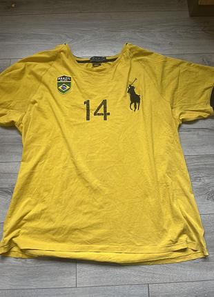 Чоловіча футболка polo ralph lauren жовта з принтом