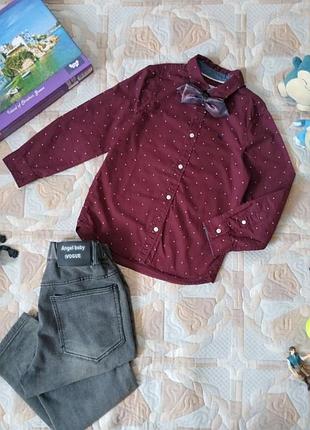 Рубашка для мальчиков 7-8 лет, h&amp;m, 100% хлопок