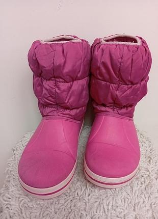 Зимние детские сапоги -дутики  размер 33-34, crocs