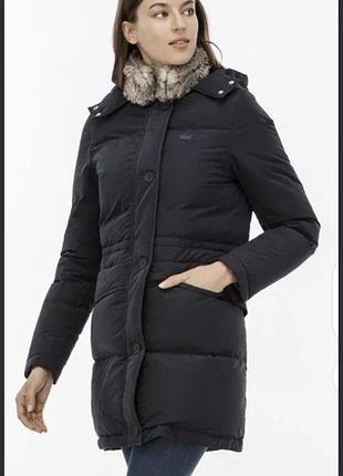 Пуховик жіночий lacoste синій розмір xs