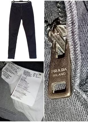 Жіночі стрейч джинси скінні оригінал prada (р. 28 / s-м) графітові
