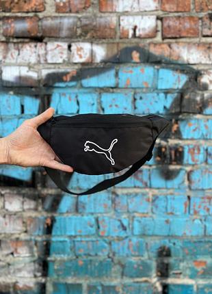 Сумка-бананка puma через плече, чорна модель унісекс з oxford 1000d