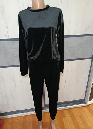 Спортивний костюм жіночий new look чорний велюровий