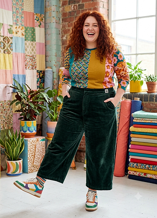 Оксамитові вельветові штани оверсайз lucy & yak — розмір 22 (plus size)marina rinaldi cos gudrun sjoden