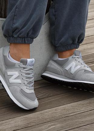 Кроссовки женские new balance 574 grey white