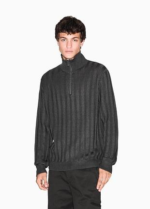 Чоловічий в'язаний светр armani exchange з коміром на блискавці