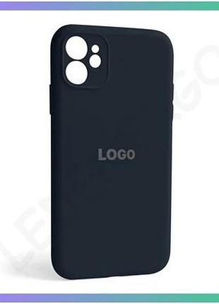 Чехол full silicone case для apple iphone 11 темно-синий закрытая камера силиконовая накладка sku_2710000233619