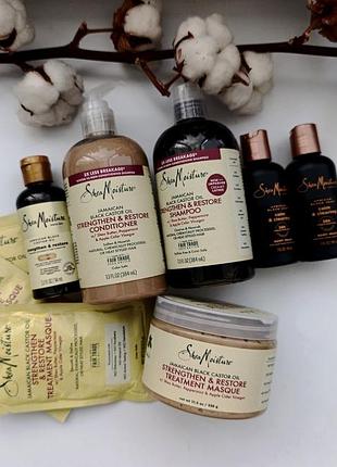 Набор sheamoisture, jamaican black castor oil маска, шампунь, кондиционер