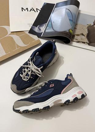 Кросівки жіночі skechers d'lites сині, розмір 39.5